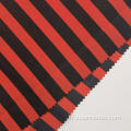Tissus pongé de polyester imprimés à rayures noires et rouges à la mode